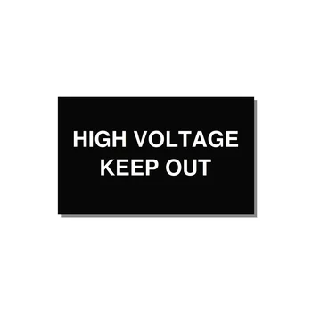 5.0x3.0" High Voltage Warning Sign - HIGH VOLTAGE KEEP OUT — 5x3" White on Black, Adhesive