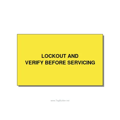 5.0x3.0" Lockout Tagout Label - LOCKOUT AND VERIFY BEFORE, Black/Yellow, Adhesiv thumbnail
