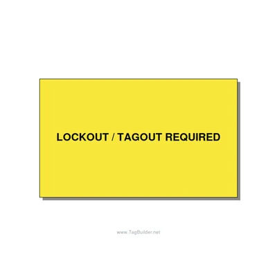 5.0x3.0" Lockout Tagout Label - LOCKOUT / TAGOUT REQUIRED, Black/Yellow, Adhesiv thumbnail
