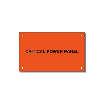 5.0x3.0" Panel Identification Label - CRITICAL POWER PANEL — 5x3" Black on Orange, Holes