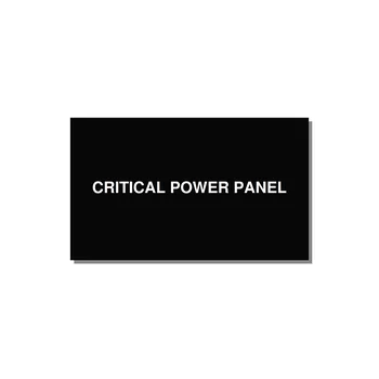 5.0x3.0" Panel Identification Label - CRITICAL POWER PANEL — 5x3" White on Black, Adhesive