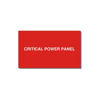 5.0x3.0" Panel Identification Label - CRITICAL POWER PANEL — 5x3" White on Red, Adhesive