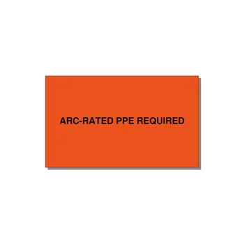 5.0x3.0" PPE Requi — 5x3" Black on Orange, Adhesive