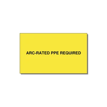 5.0x3.0" PPE Requi — 5x3" Black on Yellow, Adhesive