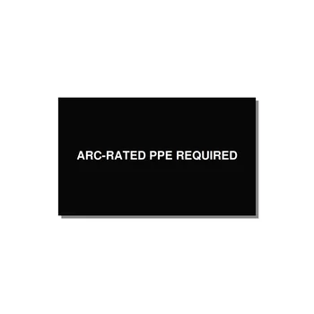 5.0x3.0" PPE Requi — 5x3" White on Black, Adhesive