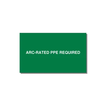 5.0x3.0" PPE Requi — 5x3" White on Green, Adhesive