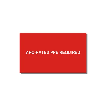 5.0x3.0" PPE Requi — 5x3" White on Red, Adhesive