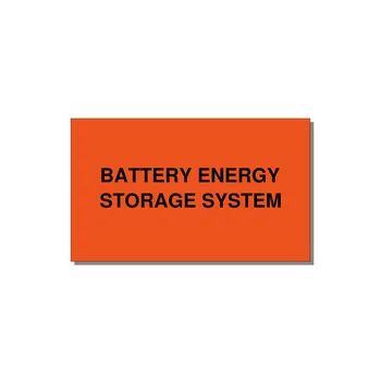 5.0x3.0" Safety Label - BATTERY ENERGY STORAGE SY — 5x3" Black on Orange, Adhesive