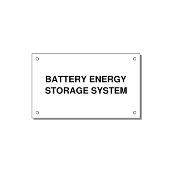 5.0x3.0" Safety Label - BATTERY ENERGY STORAGE SY — 5x3" Black on White, Holes