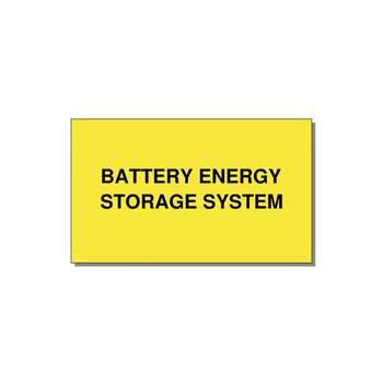 5.0x3.0" Safety Label - BATTERY ENERGY STORAGE SY — 5x3" Black on Yellow, Adhesive
