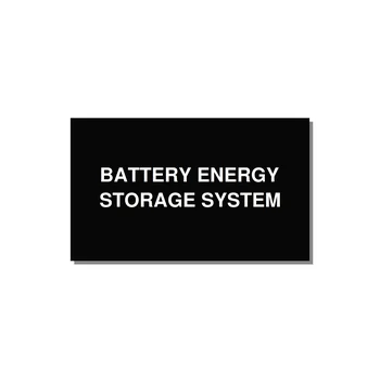 5.0x3.0" Safety Label - BATTERY ENERGY STORAGE SY — 5x3" White on Black, Adhesive