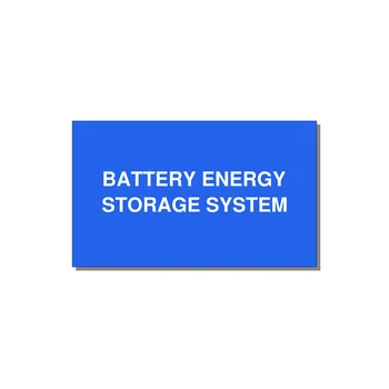 5.0x3.0" Safety Label - BATTERY ENERGY STORAGE SY — 5x3" White on Blue, Adhesive
