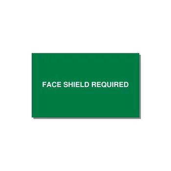 5.0x3.0" Safety Label - FACE SHIELD REQUIRED — 5x3" White on Green, Adhesive