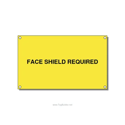 5.0x3.0" Safety Label - FACE SHIELD REQUIRED, Black/Yellow, Holes thumbnail