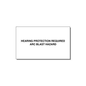 5.0x3.0" Safety Label - HEARING PROTECTION REQUIR — 5x3" Black on White, Adhesive