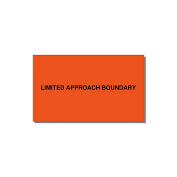 5.0x3.0" Safety Label - LIMITED APPROACH BOUNDARY — 5x3" Black on Orange, Adhesive