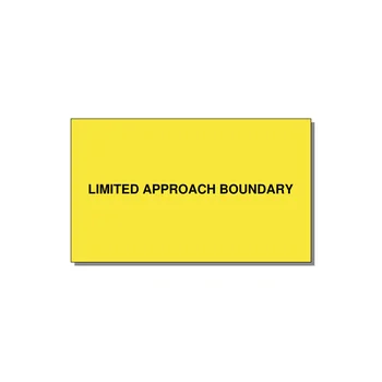 5.0x3.0" Safety Label - LIMITED APPROACH BOUNDARY — 5x3" Black on Yellow, Adhesive