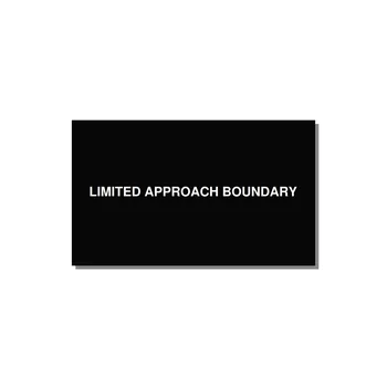 5.0x3.0" Safety Label - LIMITED APPROACH BOUNDARY — 5x3" White on Black, Adhesive