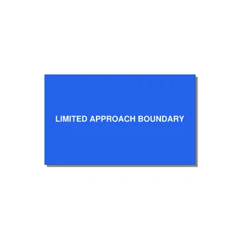 5.0x3.0" Safety Label - LIMITED APPROACH BOUNDARY — 5x3" White on Blue, Adhesive