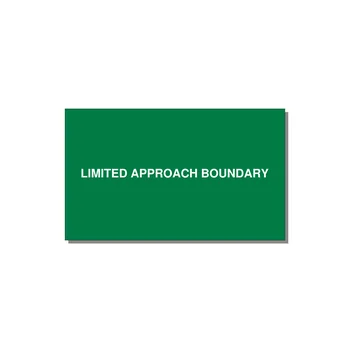 5.0x3.0" Safety Label - LIMITED APPROACH BOUNDARY — 5x3" White on Green, Adhesive