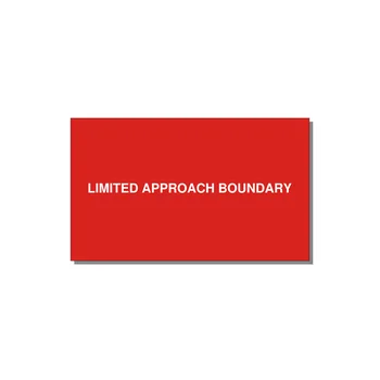 5.0x3.0" Safety Label - LIMITED APPROACH BOUNDARY — 5x3" White on Red, Adhesive