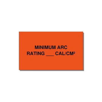 5.0x3.0" Safety Label - MINIMUM ARC RATING ___ CA — 5x3" Black on Orange, Adhesive