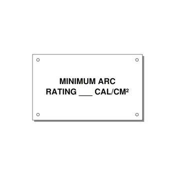 5.0x3.0" Safety Label - MINIMUM ARC RATING ___ CA — 5x3" Black on White, Holes