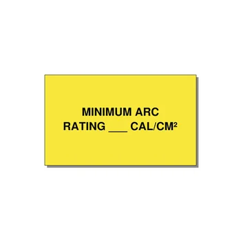 5.0x3.0" Safety Label - MINIMUM ARC RATING ___ CA — 5x3" Black on Yellow, Adhesive