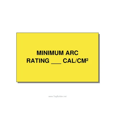 5.0x3.0" Safety Label - MINIMUM ARC RATING ___ CA, Black/Yellow, Adhesive thumbnail