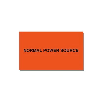 5.0x3.0" Safety Label - NORMAL POWER SOURCE — 5x3" Black on Orange, Adhesive