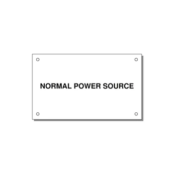 5.0x3.0" Safety Label - NORMAL POWER SOURCE — 5x3" Black on White, Holes