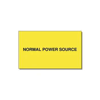 5.0x3.0" Safety Label - NORMAL POWER SOURCE — 5x3" Black on Yellow, Adhesive