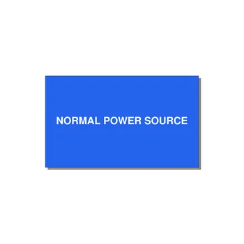 5.0x3.0" Safety Label - NORMAL POWER SOURCE — 5x3" White on Blue, Adhesive