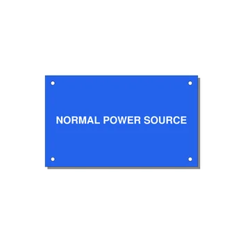 5.0x3.0" Safety Label - NORMAL POWER SOURCE — 5x3" White on Blue, Holes