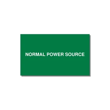 5.0x3.0" Safety Label - NORMAL POWER SOURCE — 5x3" White on Green, Adhesive