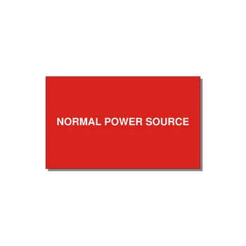5.0x3.0" Safety Label - NORMAL POWER SOURCE — 5x3" White on Red, Adhesive