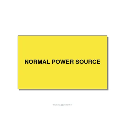 5.0x3.0" Safety Label - NORMAL POWER SOURCE, Black/Yellow, Adhesive thumbnail