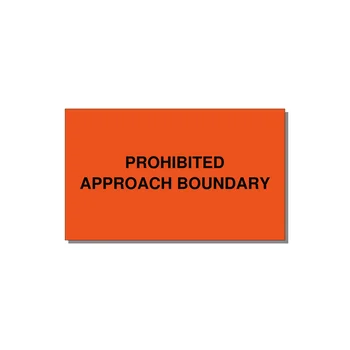 5.0x3.0" Safety Label - PROHIBITED APPROACH BOUND — 5x3" Black on Orange, Adhesive