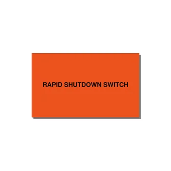 5.0x3.0" Safety Label - RAPID SHUTDOWN SWITCH — 5x3" Black on Orange, Adhesive