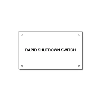 5.0x3.0" Safety Label - RAPID SHUTDOWN SWITCH — 5x3" Black on White, Holes