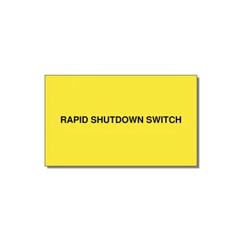 5.0x3.0" Safety Label - RAPID SHUTDOWN SWITCH — 5x3" Black on Yellow, Adhesive