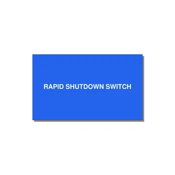 5.0x3.0" Safety Label - RAPID SHUTDOWN SWITCH — 5x3" White on Blue, Adhesive