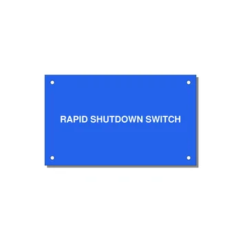 5.0x3.0" Safety Label - RAPID SHUTDOWN SWITCH — 5x3" White on Blue, Holes