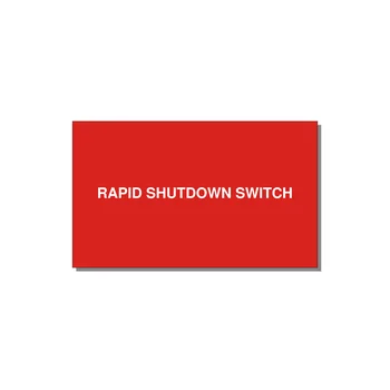 5.0x3.0" Safety Label - RAPID SHUTDOWN SWITCH — 5x3" White on Red, Adhesive