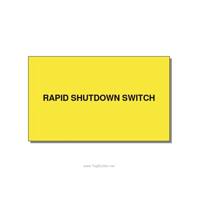 5.0x3.0" Safety Label - RAPID SHUTDOWN SWITCH, Black/Yellow, Adhesive thumbnail