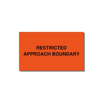 5.0x3.0" Safety Label - RESTRICTED APPROACH BOUND — 5x3" Black on Orange, Adhesive