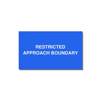 5.0x3.0" Safety Label - RESTRICTED APPROACH BOUND — 5x3" White on Blue, Adhesive