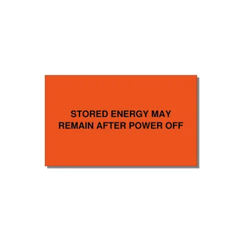5.0x3.0" Safety Label - STO — 5x3" Black on Orange, Adhesive