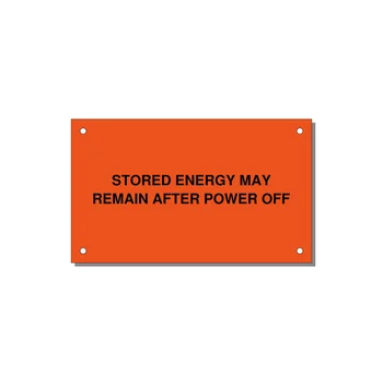 5.0x3.0" Safety Label - STO — 5x3" Black on Orange, Holes