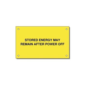 5.0x3.0" Safety Label - STO — 5x3" Black on Yellow, Holes